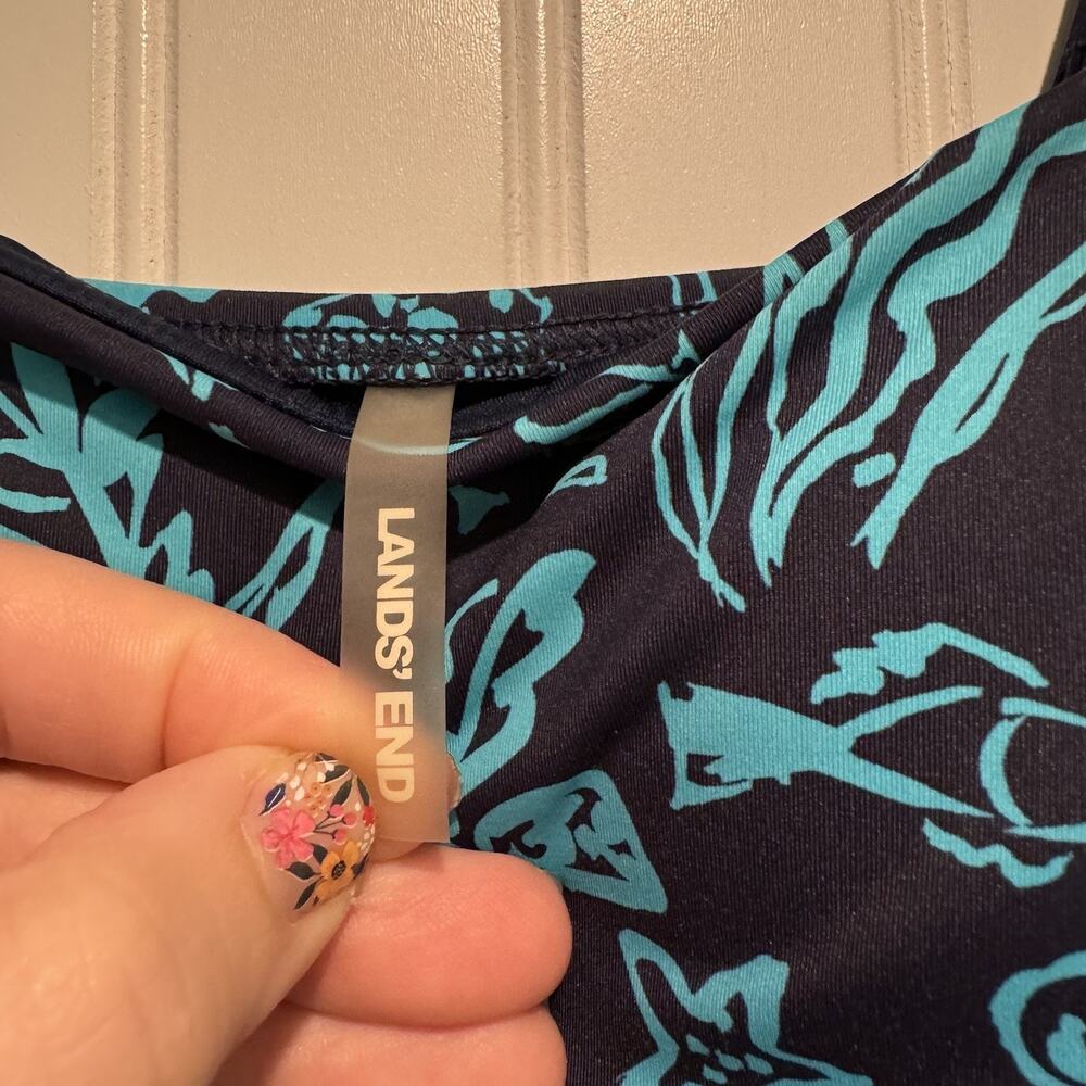Lands End Ombré Under The Sea Tankini Swim Top Underwire Size 10 - Picture 4 of 7